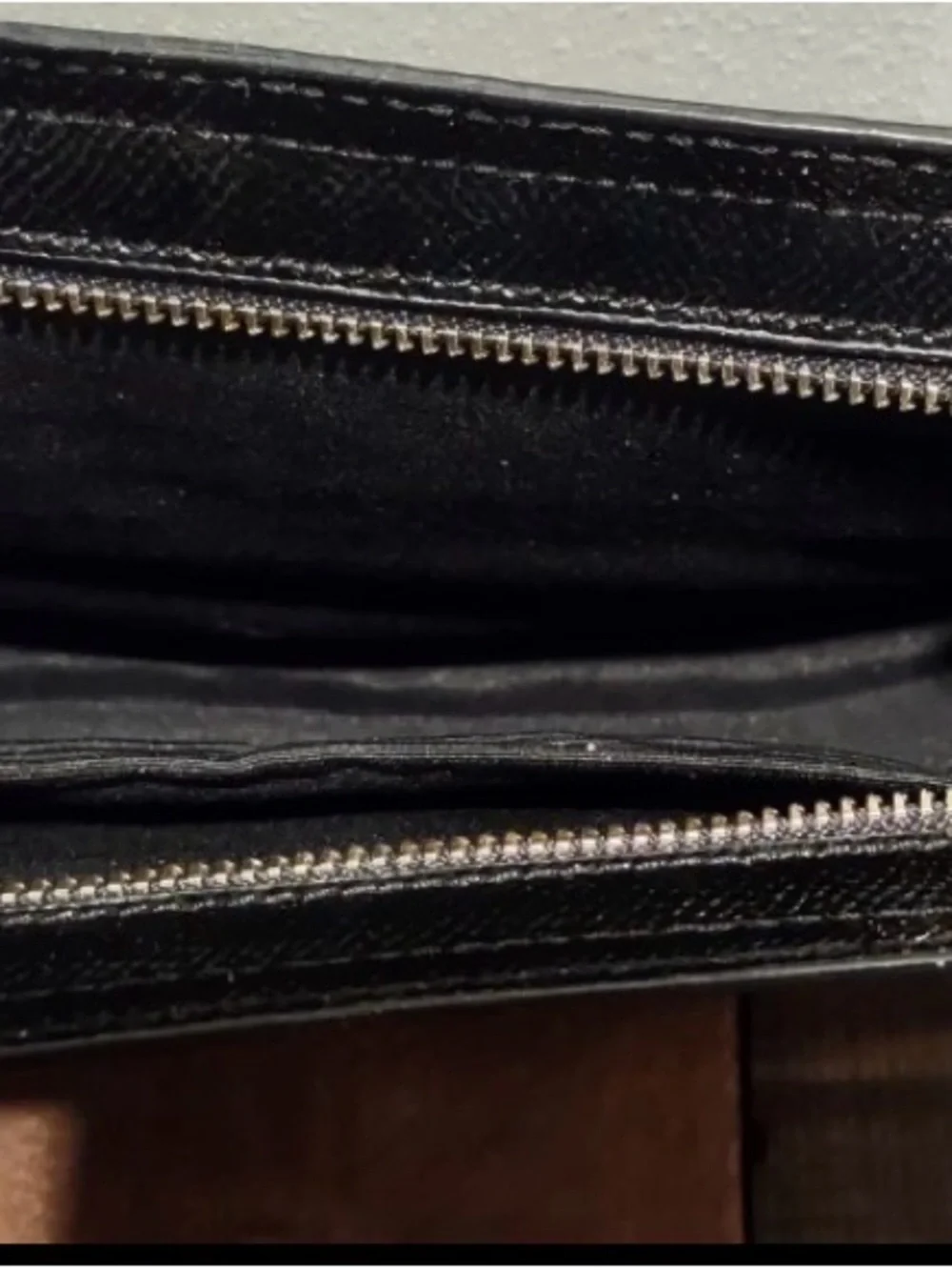 Coach Black Leather Clutch with Gold-Tone Push Lock